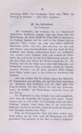 III. Die Örtlichkeit.