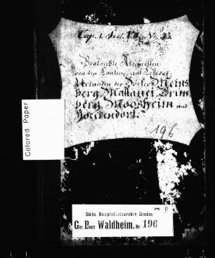 Konsensbuch von Meinsberg, Massanei, Grünberg (bei Waldheim), Moosheim und Höckendorf (bei Waldheim)