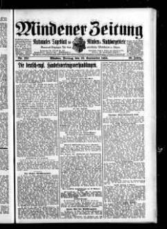 Mindener Zeitung : nationales Tageblatt für Minden u. Nachbargebiete : General-Anzeiger für den nördl. Reg.-Bezirk Minden