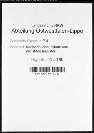 Zivilstandsregister der Stadt Lünen (T 1812). (Gemeinde: Lünen, Stadt)