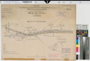 Lageplan zur Anbringung gekuppelter Schranken am Provinzialstraßenübergang in km 8,17 der Nebenbahn von Wülfrath nach Velbert, M. 1:1.000 Stnr.: 63, Iwü, Bunr.: 14, Blnr.: 1
