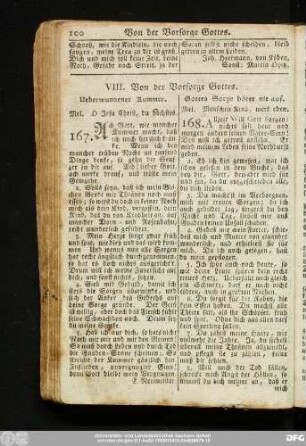 VIII. Von der Vorsorge Gottes.