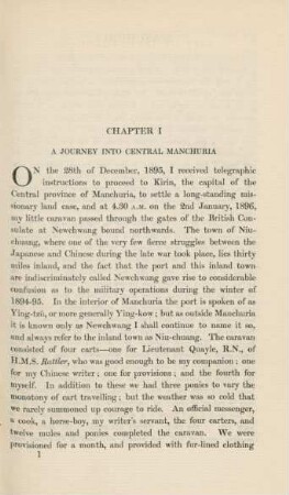 Chapter I. A journey into Central Manchuria