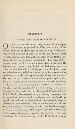 Chapter I. A journey into Central Manchuria