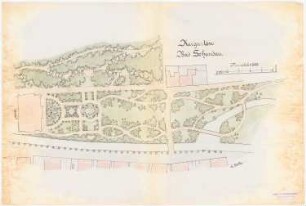 Kurgarten Bad Schandau: Grundriss des Kurgartens 1:500, Maßstabsleiste