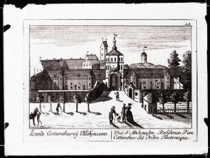 Ansicht des Schlosses; Stich 2. Hälfte des 18. Jahrhunderts