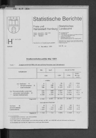 Straßenverkehrsunfälle Mai 1991 : Lfd. Nr. 14