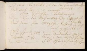 F. L. Oesterreich [aus Gießen]. Gießen, 20.03.1781.