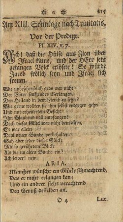 Am XIII. Sonntage nach Trinitatis