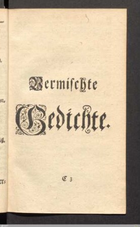 Erste Sammlung, Vermischte Gedichte.