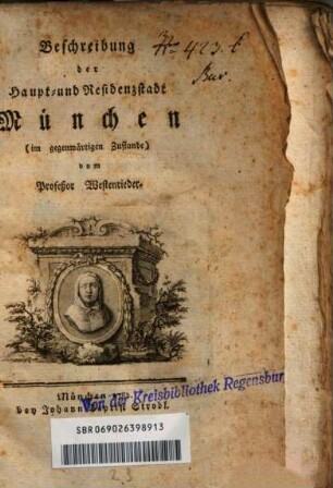 Beschreibung der Haupt- und Residenzstadt München im gegenwärtigen Zustande : (im gegenwärtigen Zustande)