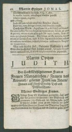 Martin Opitzen Judith.