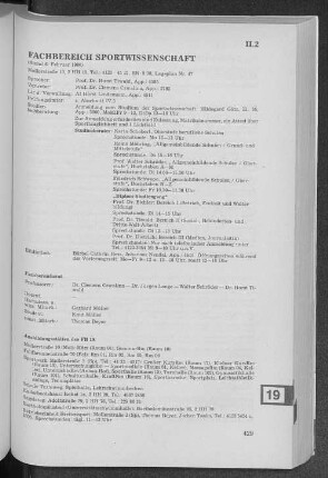 Fachbereich Sportwissenschaft