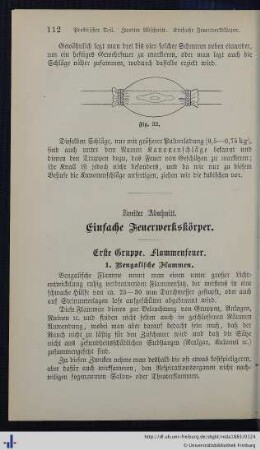 Zweiter Abschnitt. Einfache Feuerwerkskörper.