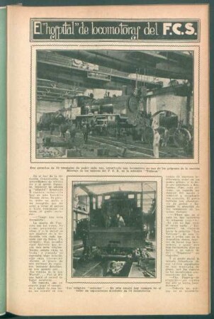 El "hospital" de locomotoras del F. C. S.