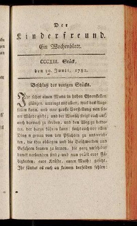 CCCXIII. Stück, den 30. Junii, 1781