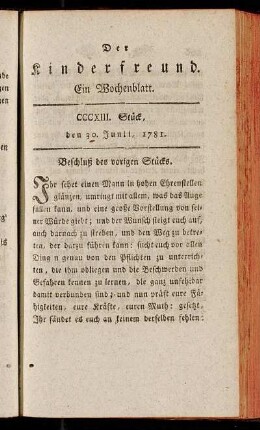CCCXIII. Stück, den 30. Junii, 1781