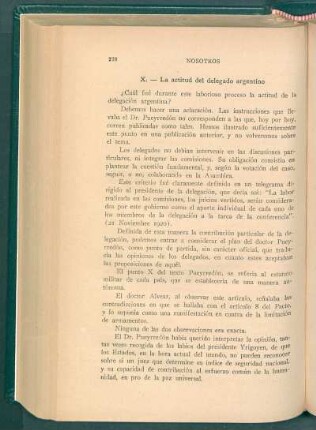 X. - La actitud del delegado argentino