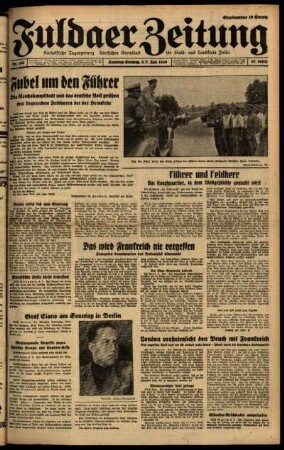 Ausgabe vom Samstag, den 06. Juli 1940.
