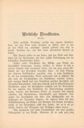 Weibliche Dienstboten