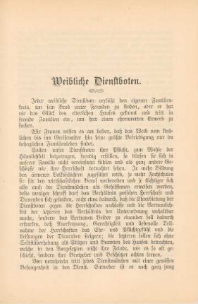 Weibliche Dienstboten