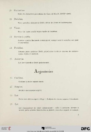 Argenteries (Nr. 26-53B)