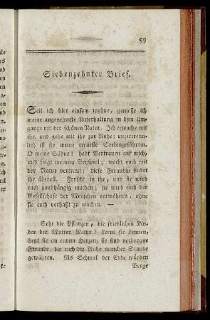 Siebenzehnter Brief.