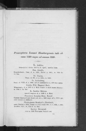 Praeceptores Ioannei Hamburgensis inde ab anno 1529 usque ad annum 1829.