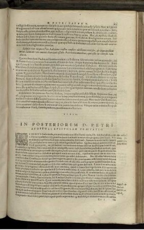 in Posteriorem D. Petri Apostoli Epistolam Praefatio / Argumentum Epistolae