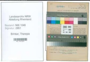 Entnazifizierung Theresia Brinker , geb. 29.12.1913 (Baeckereibesitzerin)