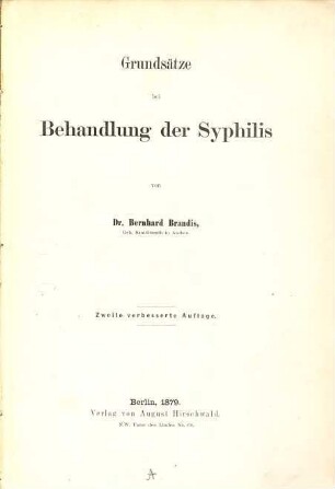 Grundsätze bei Behandlung der Syphilis
