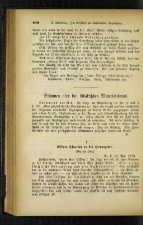 Stimmen über den didaktischen Materialismus