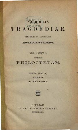 Sophoclis Tragoediae, I,1