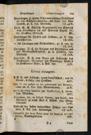 119-123, Livres étrangers.