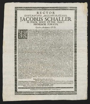 Rector Universitatis Argentoratensis, Jacobus Schaller...