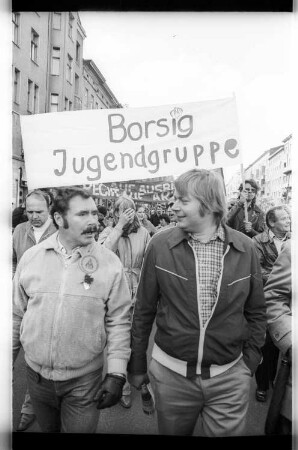 Kleinbildnegative: DGB-Demonstration, Kolonnenstraße, 1981