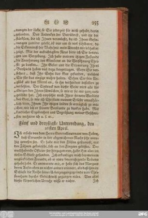Fünf und dreyßigste Unterredung, den 26sten April.