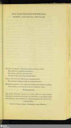 Die Geisterbeschwörung: Hebbel, Nietzsche, Spengler