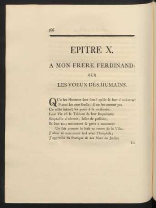 Epitre X. A Mon Frere Ferdinand: Sur Les Voeux Des Humains.