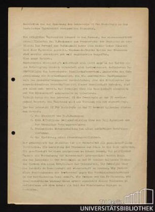 Resolution der zur Besetzung des Lehrstuhls II für Soziologie