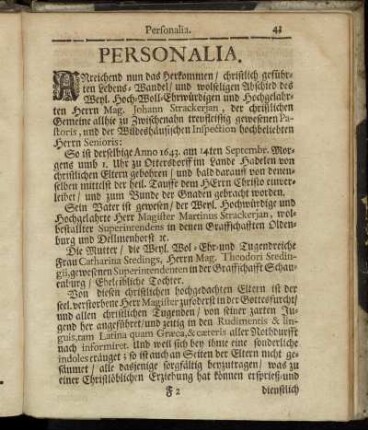 Personalia.