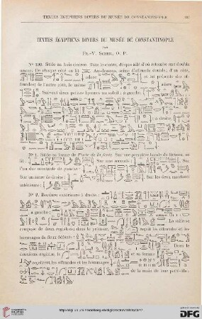 15: Textes égyptiens divers du musée de Constantinople