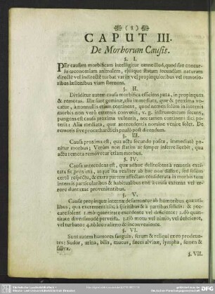 Caput III. De Morborum Causis
