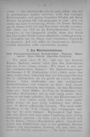 7. Das Mädchenschulwesen.