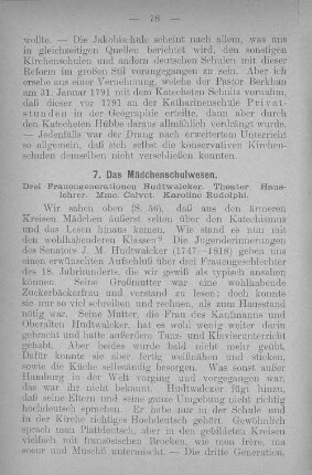 7. Das Mädchenschulwesen.