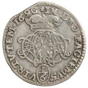 Münze, 1/4 Gulden, 1/6 Taler, 1690 n. Chr.
