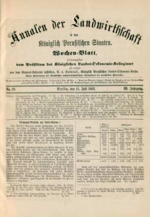 No. 29. Berlin, den 15. Juli 1863. III. Jahrgang.