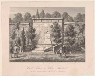 Das Grabmal für den Komponisten Carl Maria von Weber (1786-1826) auf dem Alten Katholischen Friedhof in Dresden-Friedrichstadt, 1844 von Gottfried Semper