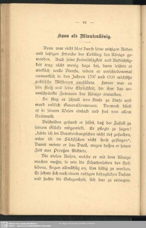 Kyau als Minutenkönig