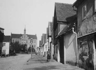 Dresden-Leipziger Vorstadt. Moritzburger Straße und VIII. Bezirksschule (Einweihung 1855), Concordienstraße